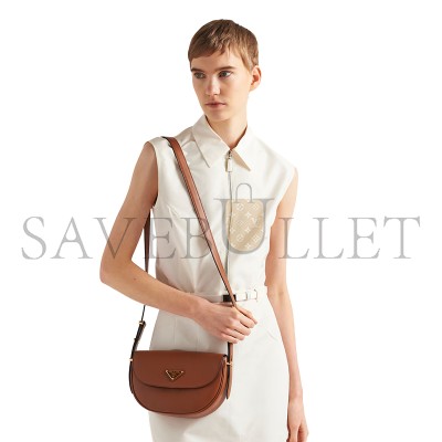 PRADA ARQUÉ LEATHER SHOULDER BAG WITH FLAP 1BD365 (23*12*6cm) PRADA ARQUÉ LEATHER SHOULDER BAG WITH FLAP 1BD365 (23*12*6cm)